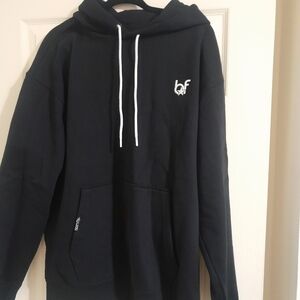 BF Black Hoodie with White Drawstrings